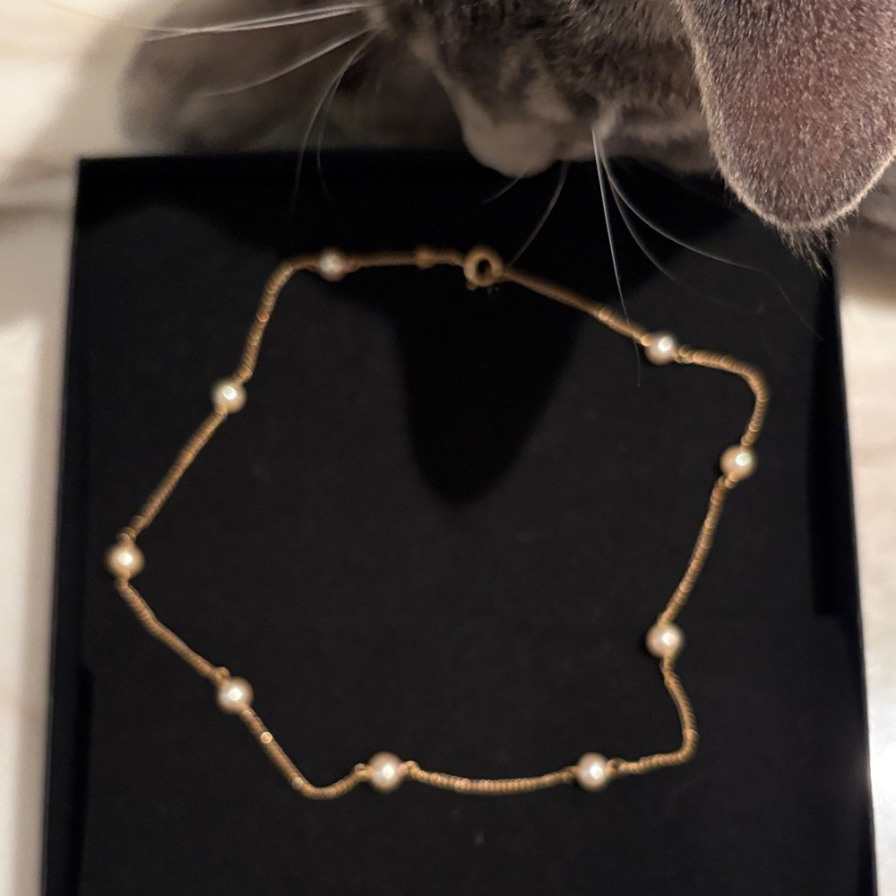 Elegant Gold Pearl Necklace